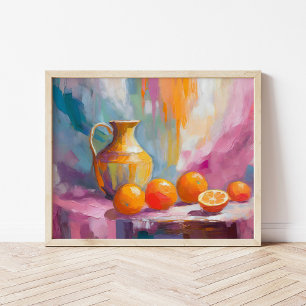 Oranges Still Life Modern Impressionist Art Poster