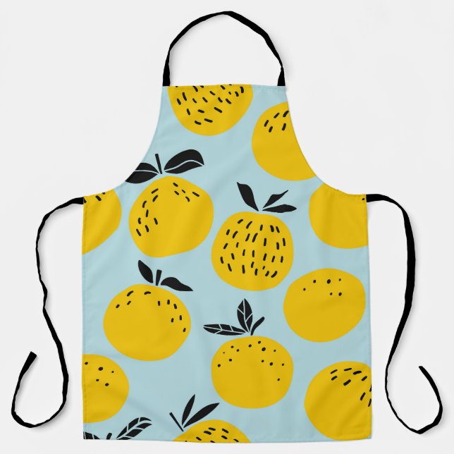 Oranges Summer: Fruitful Vintage Pattern Apron (Front)