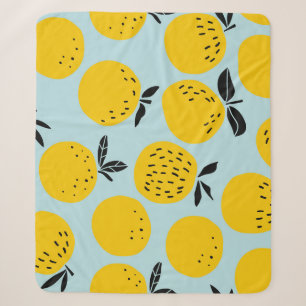 Oranges Summer: Fruitful Vintage Pattern Sherpa Blanket