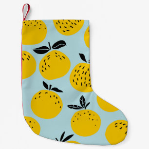 Oranges Summer: Fruitful Vintage Pattern Small Christmas Stocking