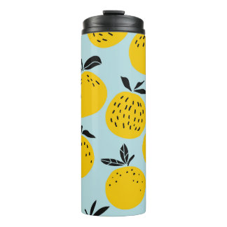 Oranges Summer: Fruitful Vintage Pattern Thermal Tumbler