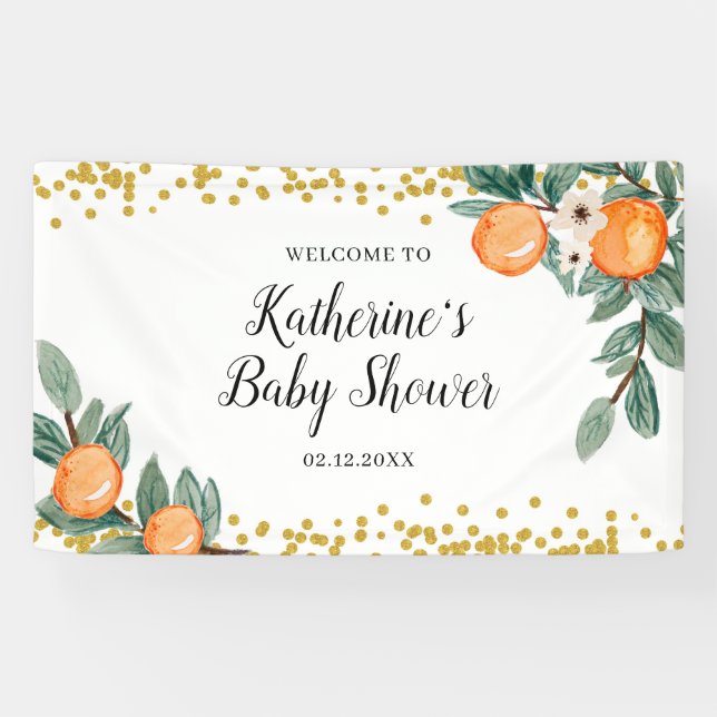 Oranges Twin Baby Shower Large Banner (Horizontal)