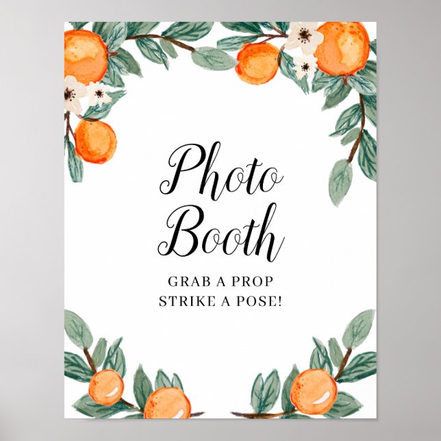 Oranges Twin Baby Shower Photo Booth Sign (Front)