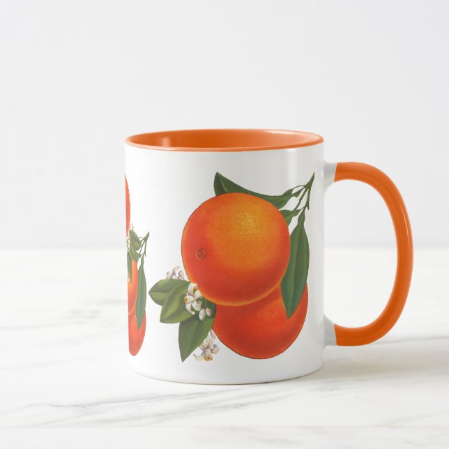 Oranges Vintage Crate Art Coffee Mug (Right)