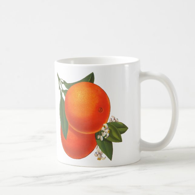 Oranges Vintage Crate Art Coffee Mug (Right)