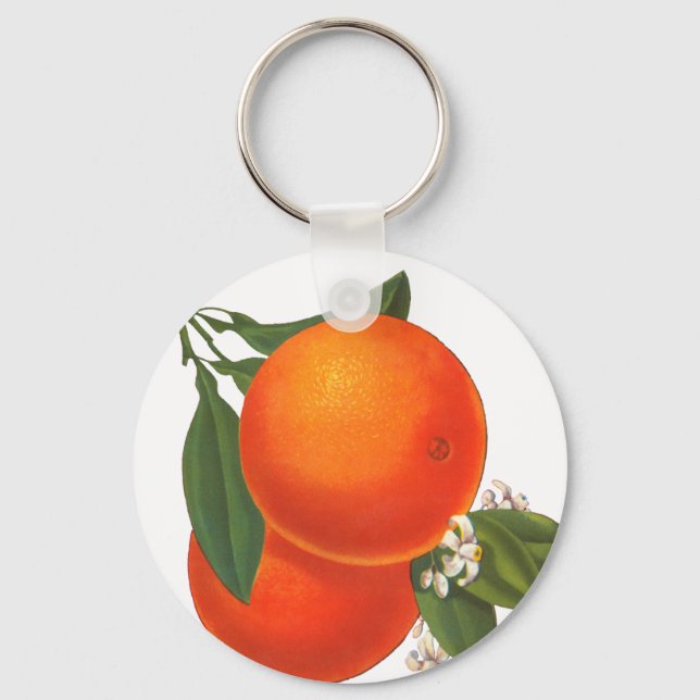 Oranges Vintage Crate Art Key Ring (Front)