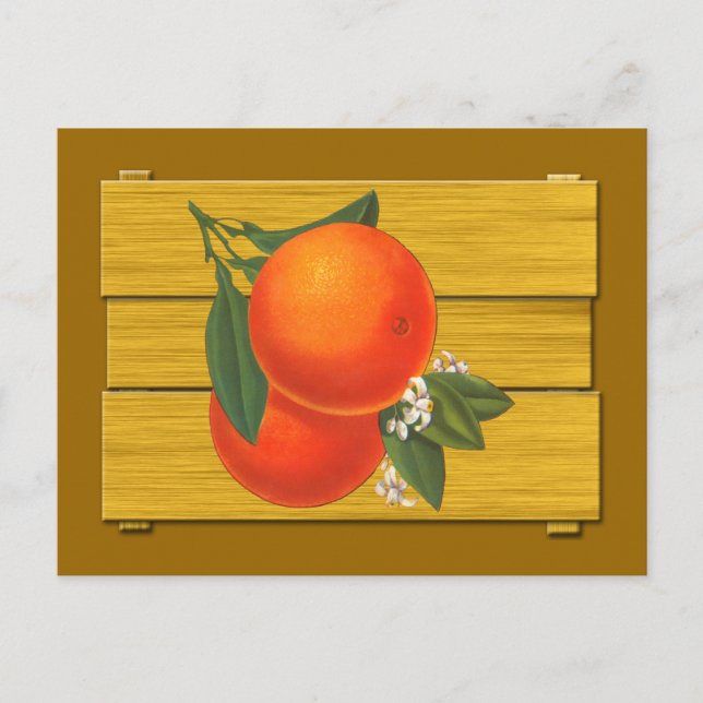 Oranges Vintage Crate Art Recipe Card (Front)