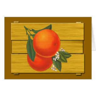 Oranges Vintage Crate Blank Art Card
