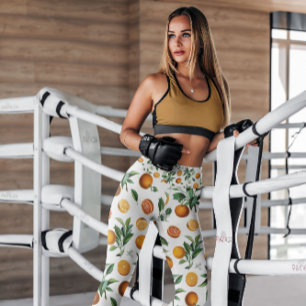 Oranges White Fruit Patterned Leggings