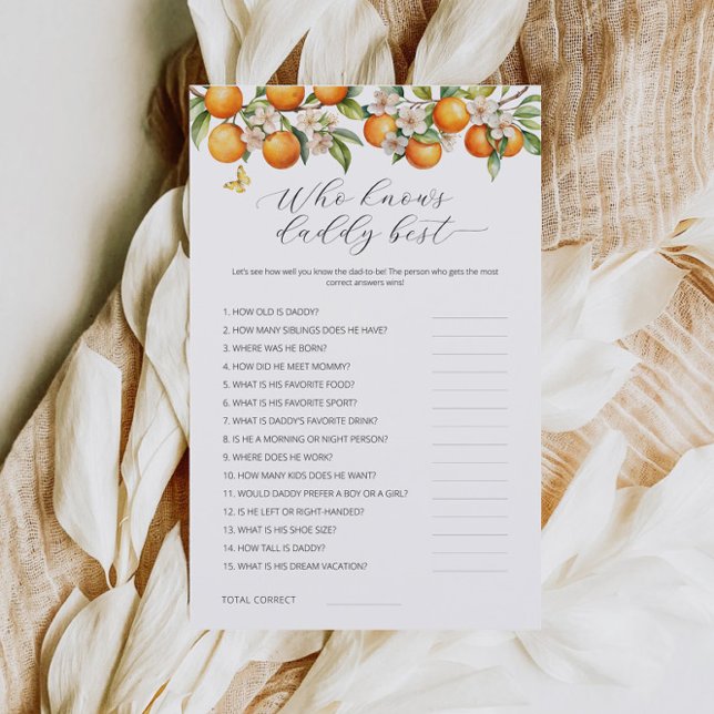 Oranges Who Knows Daddy Best Baby Shower Game  (Creator Uploaded)