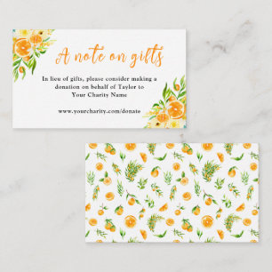 Oranges with Foliage Birthday A Note On Gifts Enclosure Card