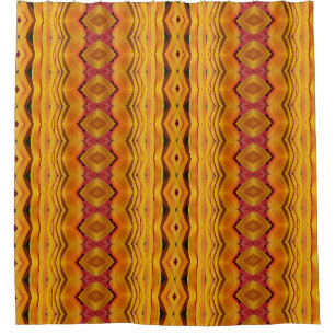 Orangey Ikat Shower Curtain