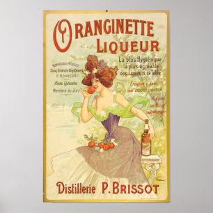 Oranginette Liqueur Vintage Fine Art Poster