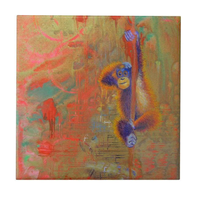 Orangutan Abstract Tile (Front)
