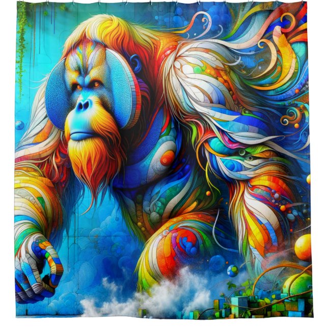 Orangutan Art Shower Curtain (Front)