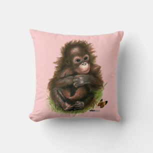 Orangutan Baby and Butterfly Cushion
