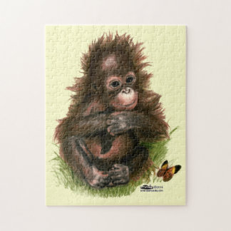 Orangutan Baby and Butterfly Jigsaw Puzzle