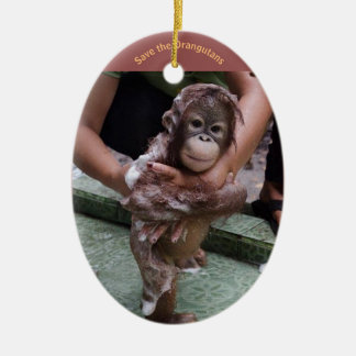 Orangutan Baby Ceramic Tree Decoration