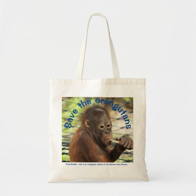 Orangutan Baby Orphan Borneo Wildlife Tote Bag (Front)