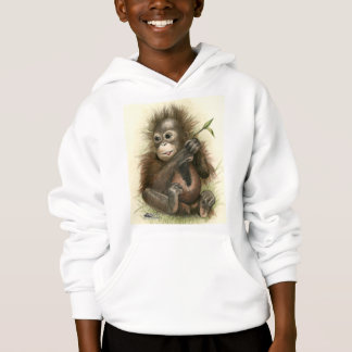 Orangutan Baby With Leaves