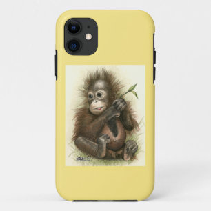Orangutan Baby With Leaves Case-Mate iPhone Case