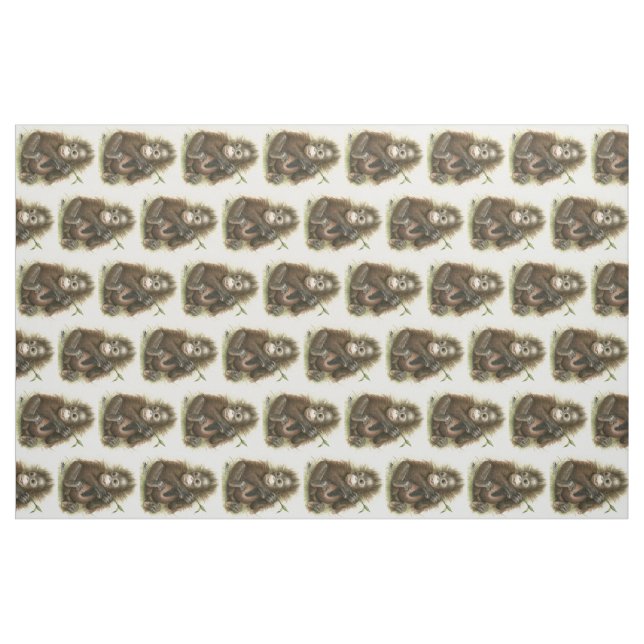 Orangutan Baby With Leaves Fabric (Yard)
