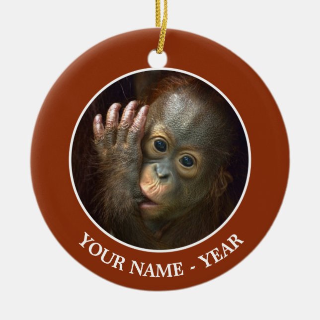 Orangutan Ceramic Tree Decoration (Front)
