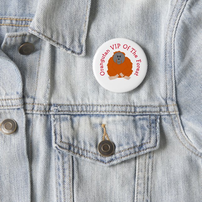Orangutan Design Personalised 6 Cm Round Badge (In Situ)