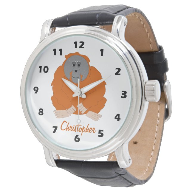Orangutan Design Personalised Watch (Angled)