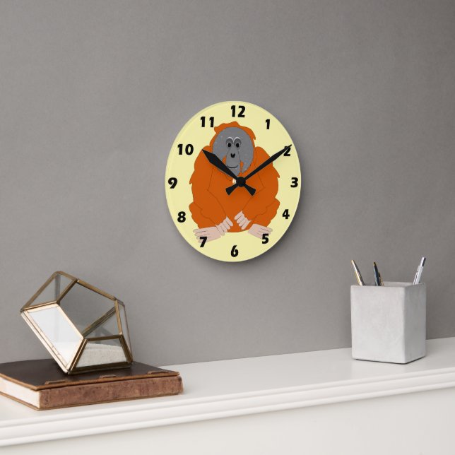 Orangutan Design Round Clock (Office)
