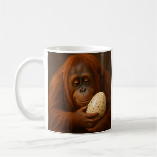 Orangutan Holding Egg Coffee Mug