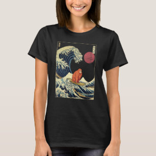 Orangutan Japanese Kanagawa Wave Funny Surf Animal T-Shirt
