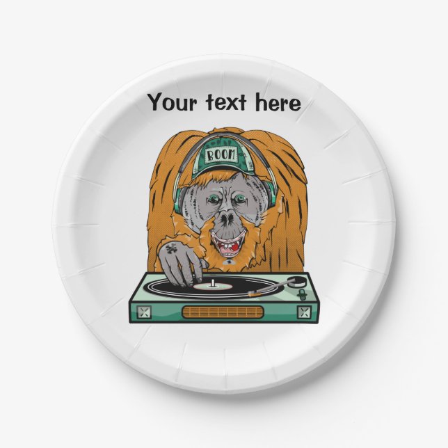 Orangutan making music paper plate (Front)
