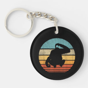 Orangutan Retro Vintage Sunset Mammal Animal Key Ring