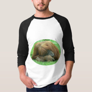 Orangutan Snoozing Men's Baseball Shirt
