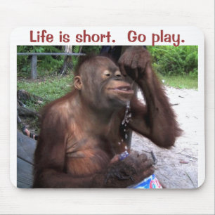 Orangutan Splashes in Water Mouse Pad