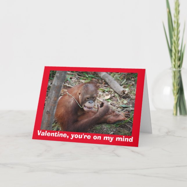 Orangutan Valentine Holiday Card (Front)
