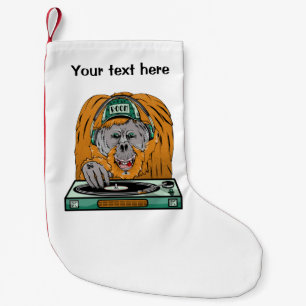 Orangutan Vinyl Record Small Christmas Stocking