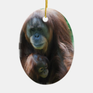 Orangutan with Baby Ornament