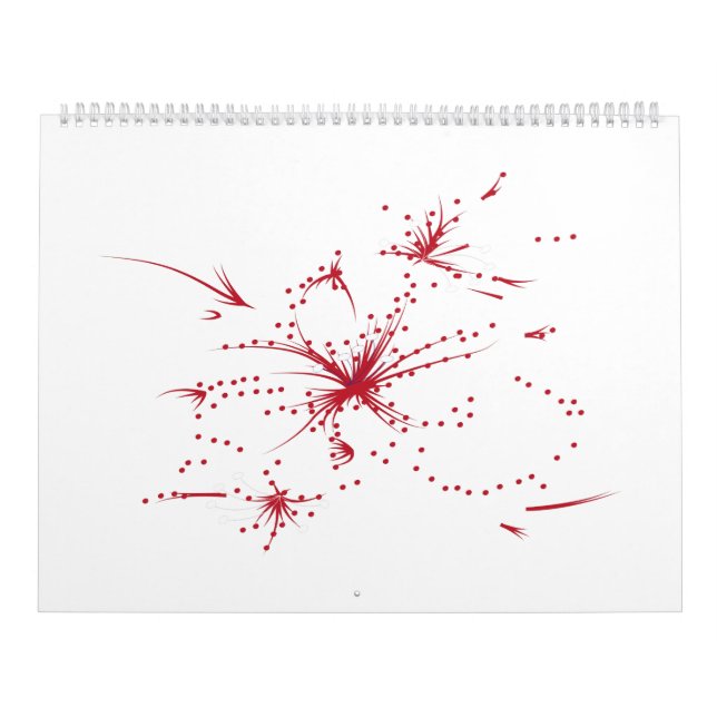 Orangy Red, Cyan and Magenta dot Calendar (Cover)