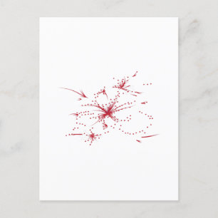 Orangy Red, Cyan and Magenta dot Holiday Postcard
