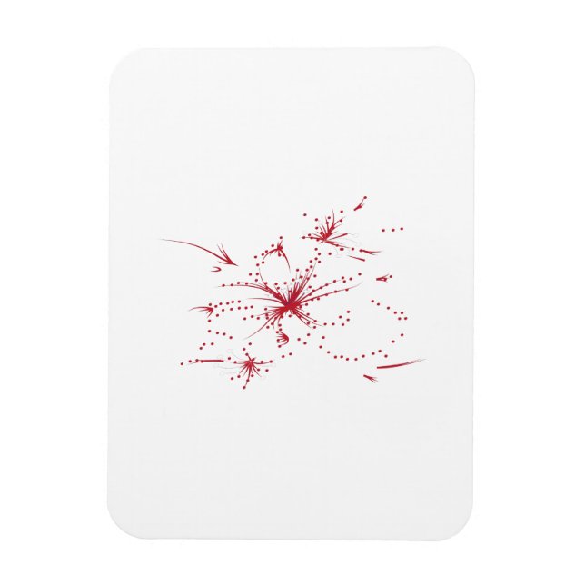 Orangy Red, Cyan and Magenta dot Magnet (Vertical)