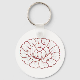 Orangy Red decorative Design Key Ring