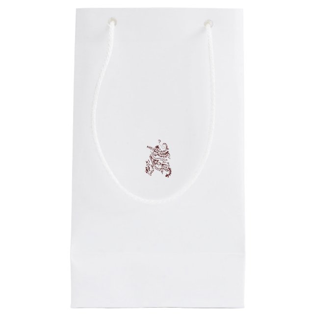 Orangy Red decorative Design Small Gift Bag (Front)