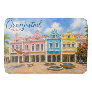 Oranjestad Aruba Caribbean Island Travel Souvenir Bath Mat