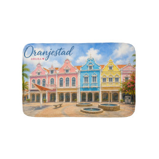 Oranjestad Aruba Caribbean Island Travel Souvenir Bath Mat