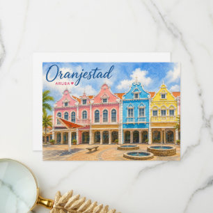 Oranjestad Aruba Caribbean Island Travel Souvenir Thank You Card