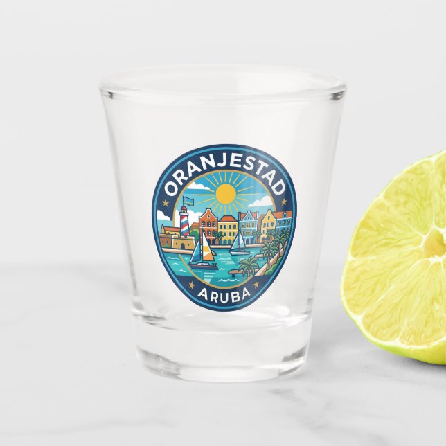 Oranjestad Aruba Shot Glass (Front)