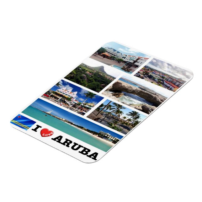 Oranjestad - I Love - Aruba - Magnet (Left Side)