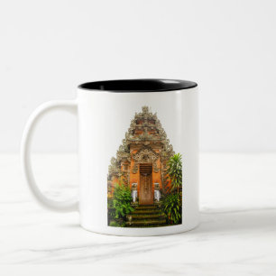 Orante Door in Ubud, Bali, Indonesia Two-Tone Coffee Mug